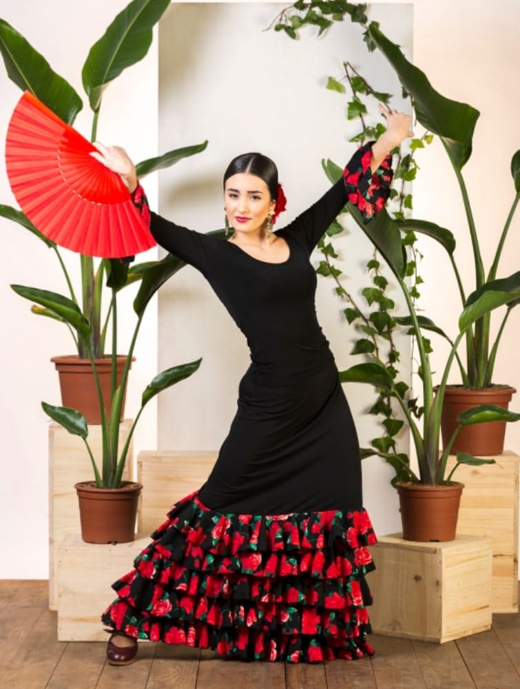 Falda flamenca roja con volantes 3299 - Danza y Más