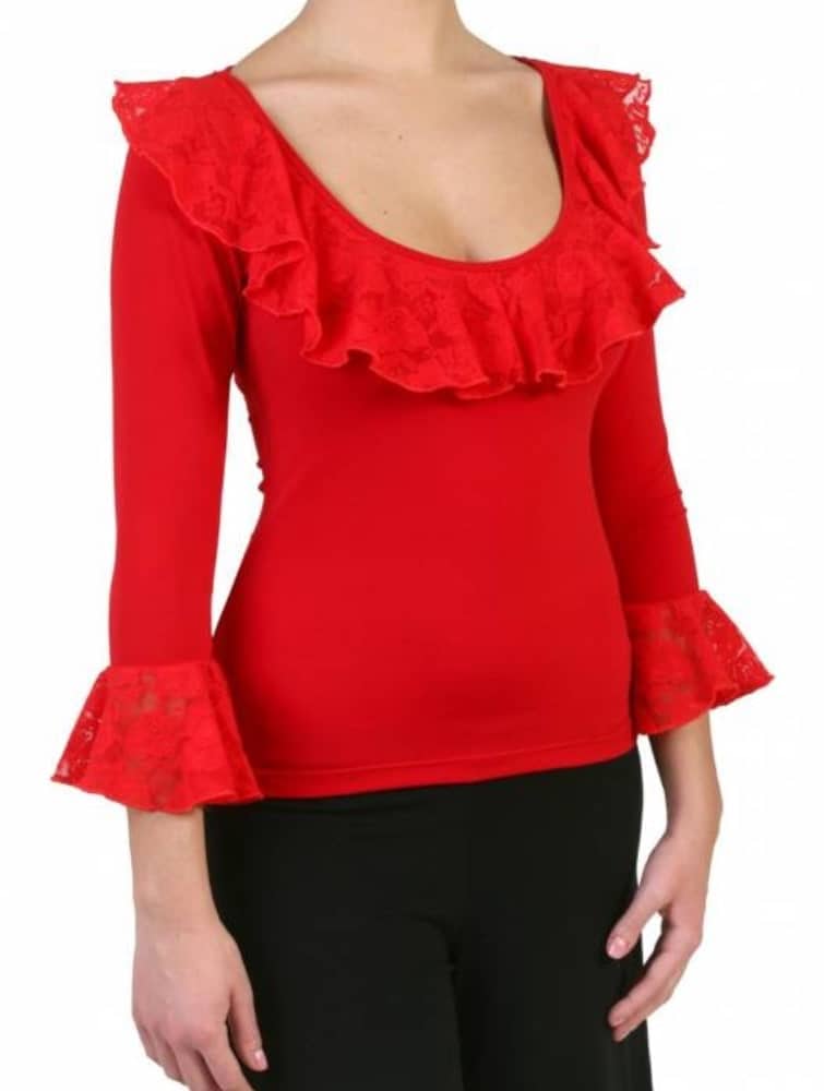 Top with lace ruffles