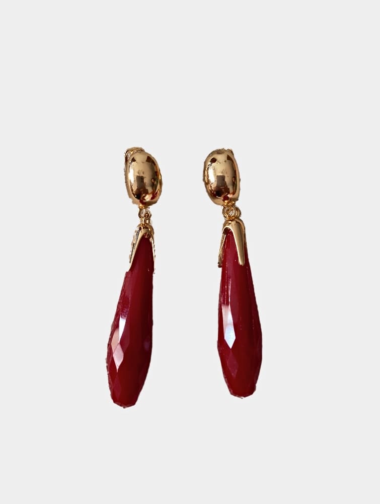 Garnet flamingo earrings